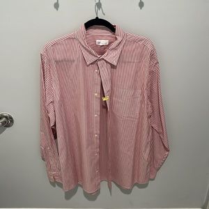 XL red/white striped dress shirt